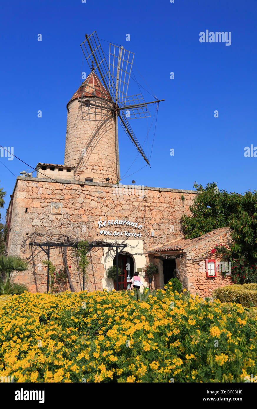 Moli des Torrent, Ristorante vicino a Santa Maria, Maiorca, isole Baleari, Spagna Foto Stock