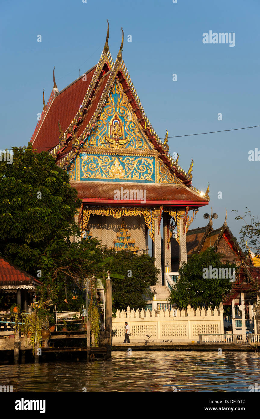 Tempio, Khlong o Klong, canal, Bangkok, Thailandia, Asia Foto Stock