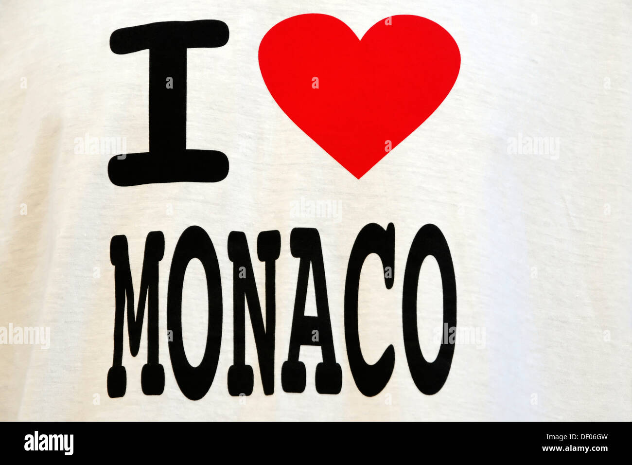 "Io amo Monaco', souvenir, Monte Carlo, il Principato di Monaco, Cote d'Azur, Europa Foto Stock