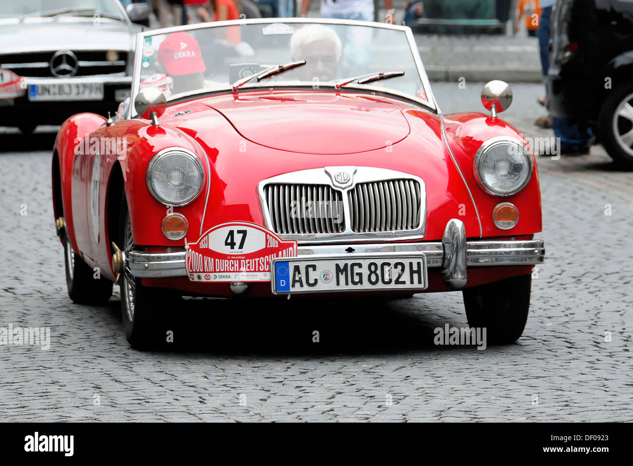 MG 1600, costruito nel 1960, 75 hp, '2000km attraverso la Germania' 2009, Schwaebisch Gmuend, Baden-Wuerttemberg Foto Stock