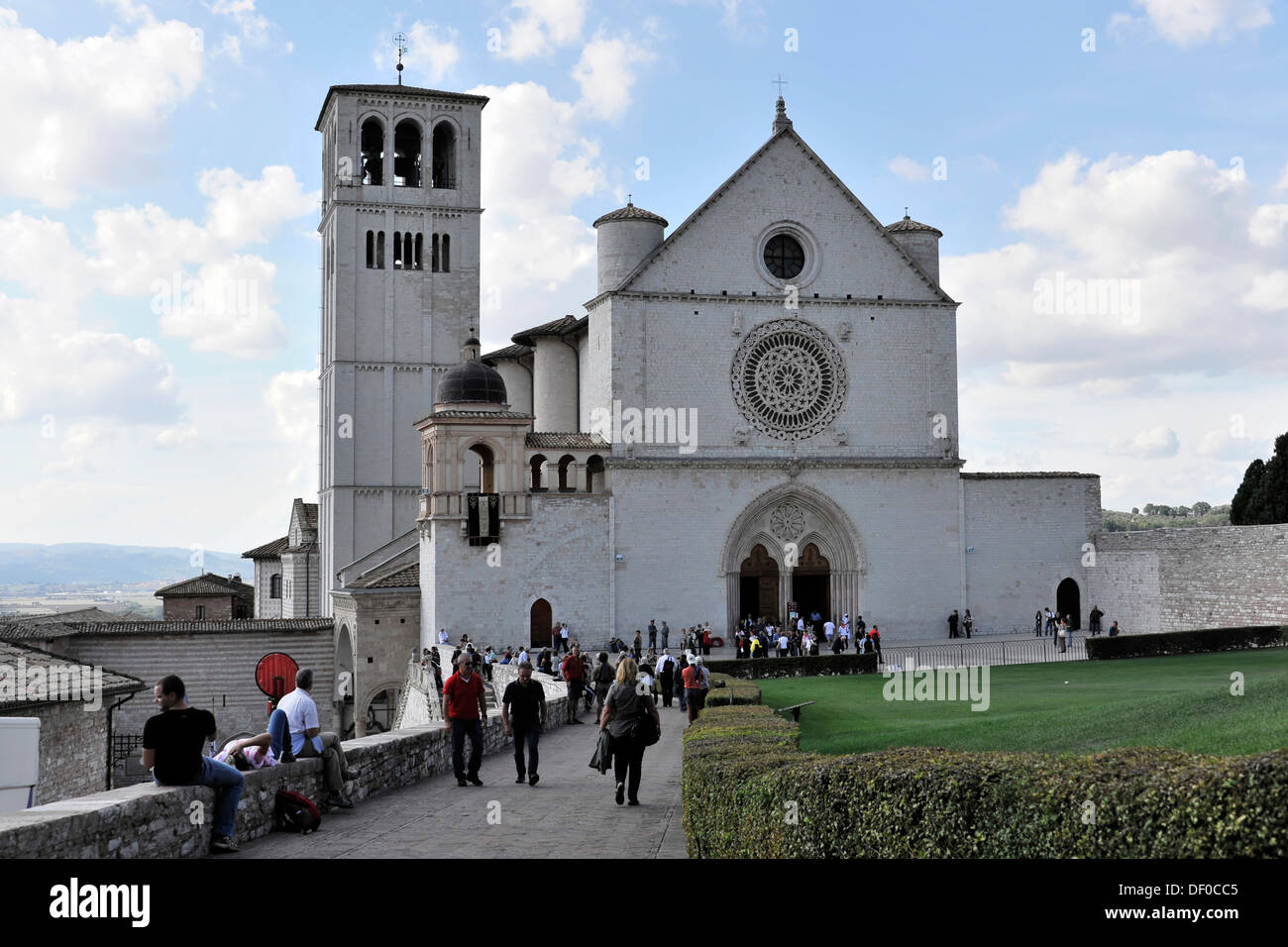 Basilica di San Francesco, Sito Patrimonio Mondiale dell'Unesco, Assisi, Umbria, Italia, Europa Foto Stock