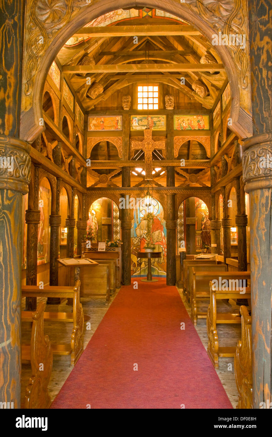 Doga norvegese chiesa di ruggine, Baden-Wuerttemberg Foto Stock