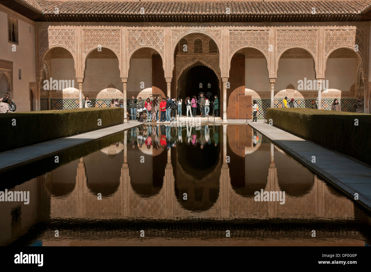 Corte dei Mirti, Alhambra di Granada, regione dell'Andalusia, Spagna, Europa Foto Stock