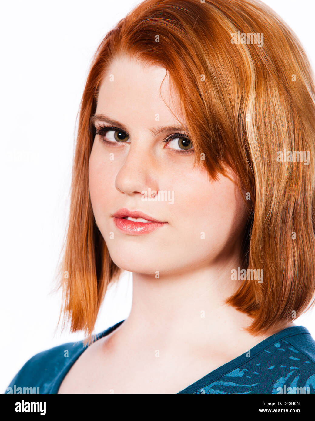 Un colpo di testa ritratto di attrice Noelle Welter Foto Stock