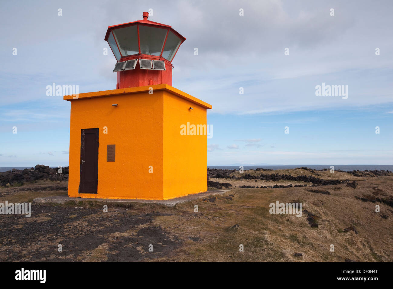 Faro sulla penisola di Snaefellsness, Snaefellsnes National Park, Islanda, Europa Foto Stock