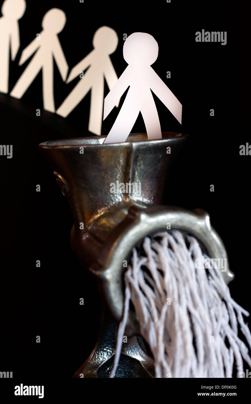 Persone e controllo corporation, catturati nel concetto di sistema Foto Stock