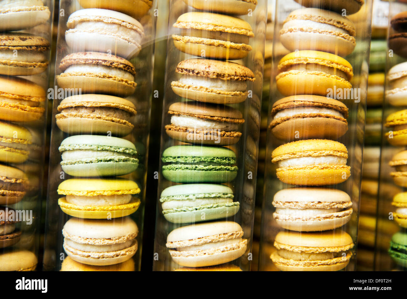 Macaron in mostra a Bruxelles. Foto Stock