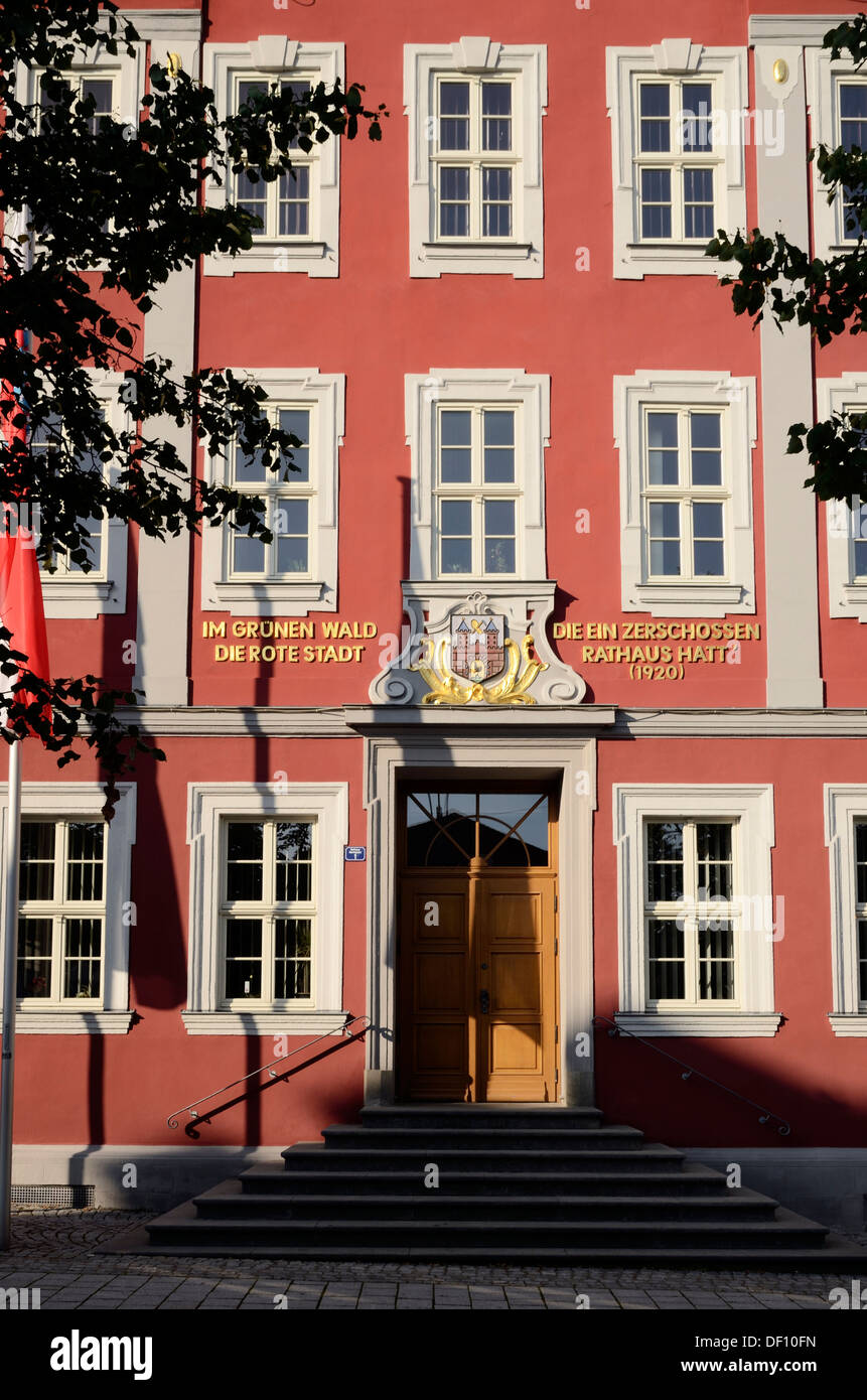 Ricordo storico nel vecchio municipio, Turingia, Suhl, historische Erinnerung am Altes Rathaus , Thueringen, Suhl Foto Stock