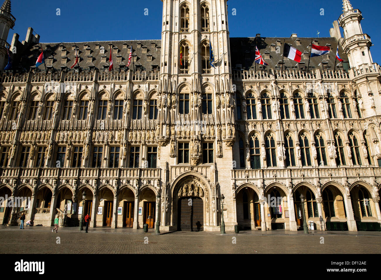 La facciata dell'Hotel de Ville a Bruxelles. Foto Stock