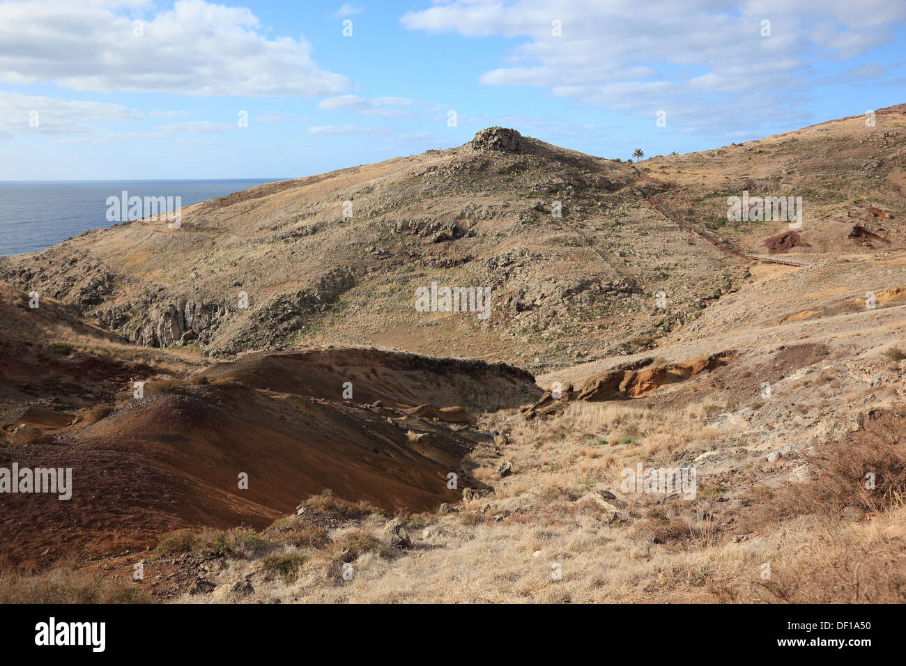 Madera, Cap Ponta de Sao Lourenco, l'estremità orientale dell'isola paesaggio Foto Stock