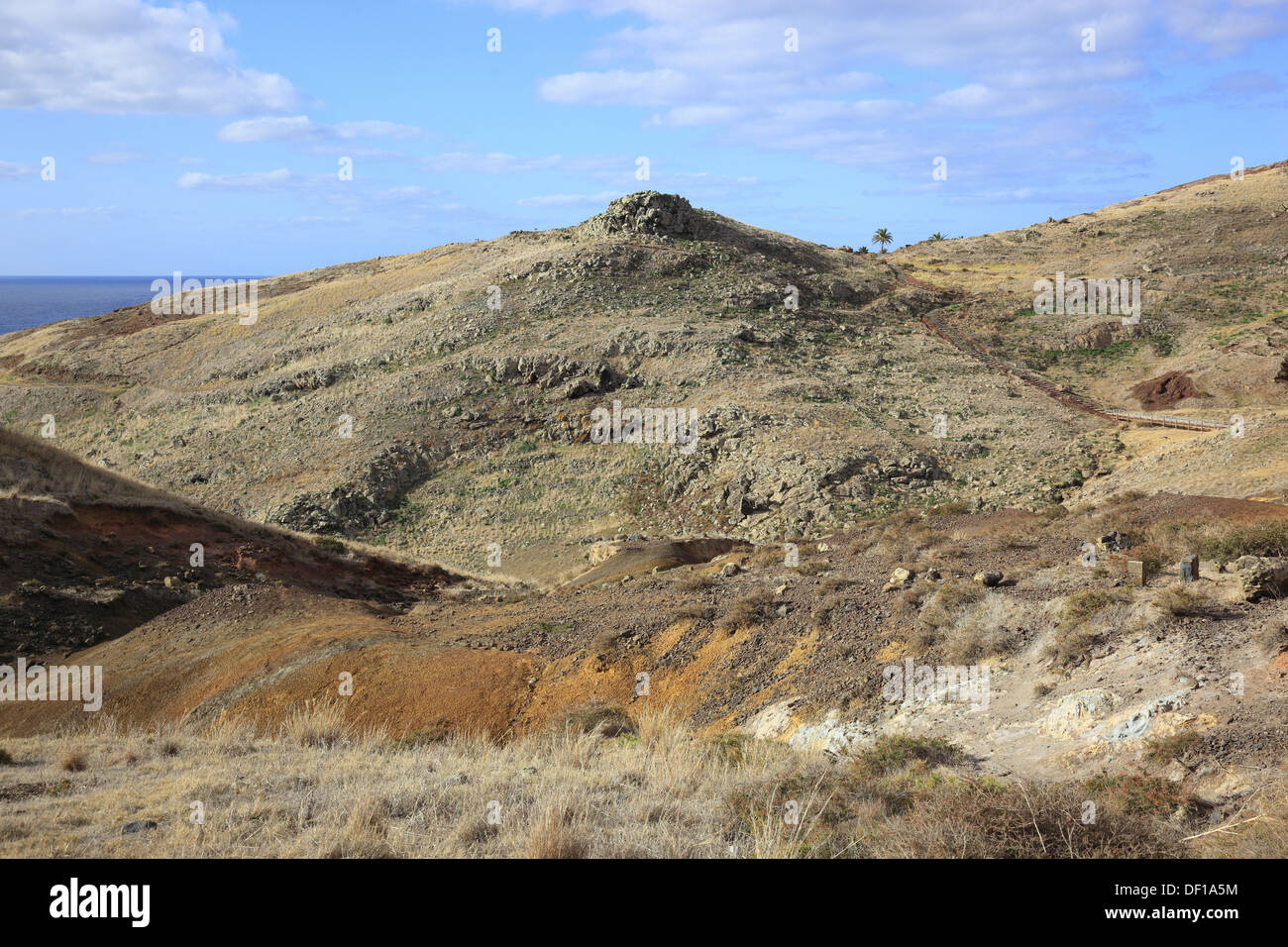 Madera, Cap Ponta de Sao Lourenco, l'estremità orientale dell'isola paesaggio Foto Stock