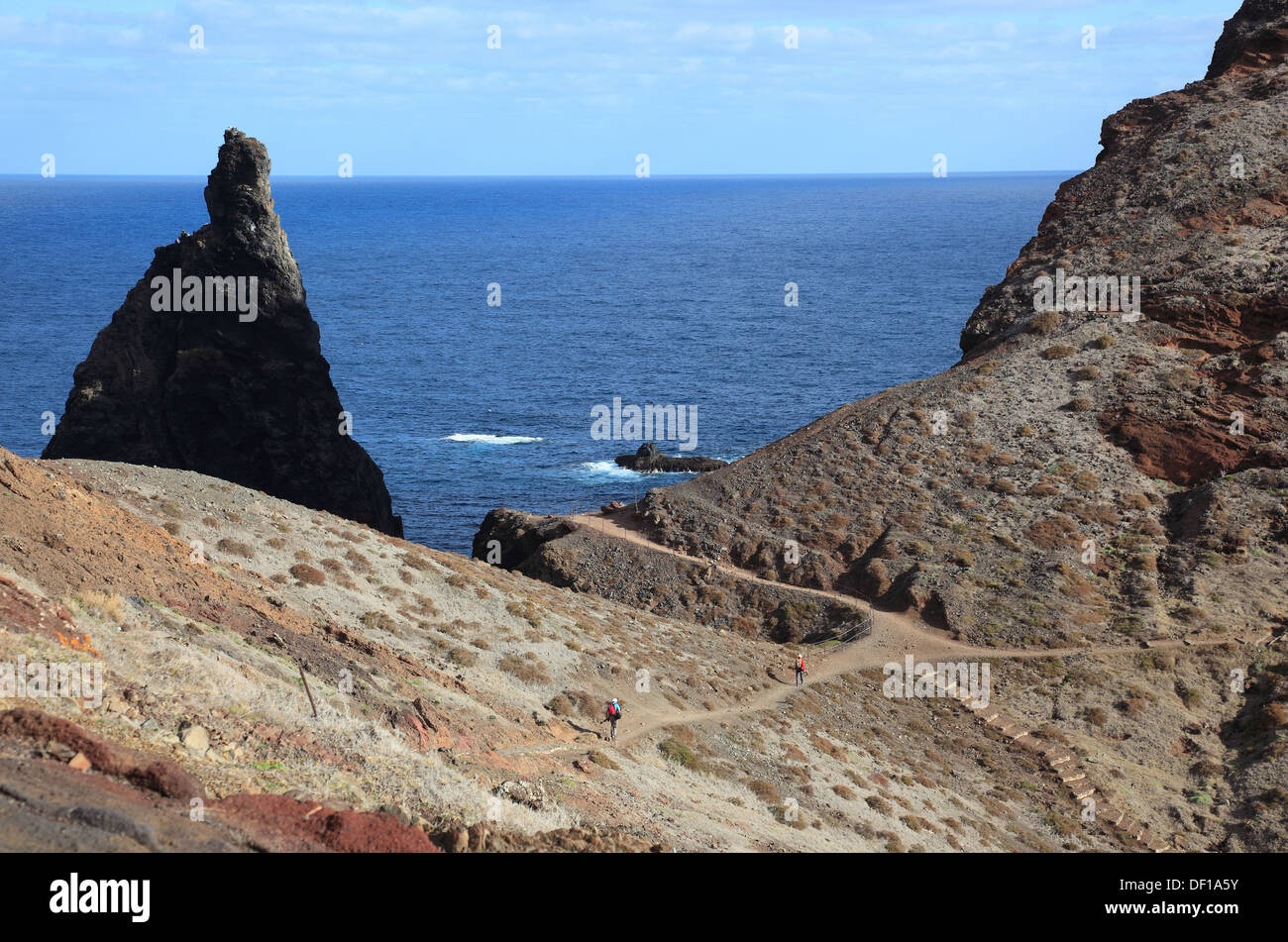 Madera, Cap Ponta de Sao Lourenco, l'estremità orientale dell'isola paesaggio Foto Stock