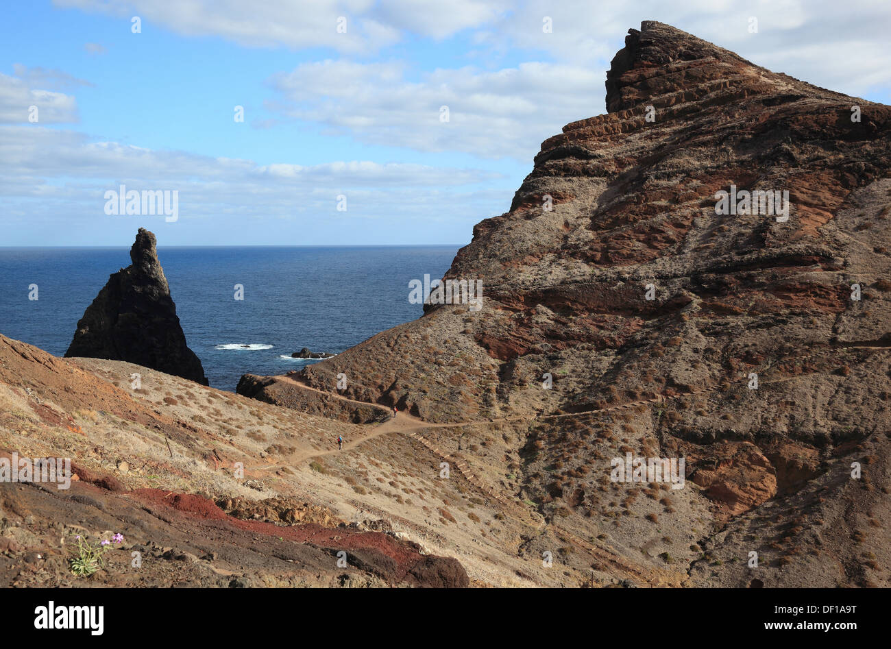 Madera, Cap Ponta de Sao Lourenco, l'estremità orientale dell'isola paesaggio Foto Stock