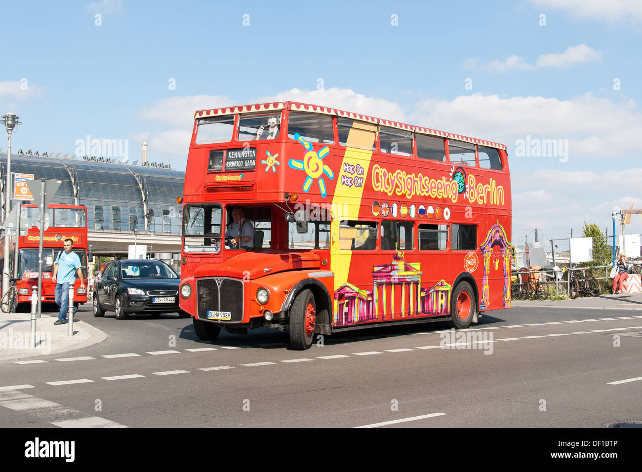 Una gita double decker bus a Berlino estate 2013 Foto Stock