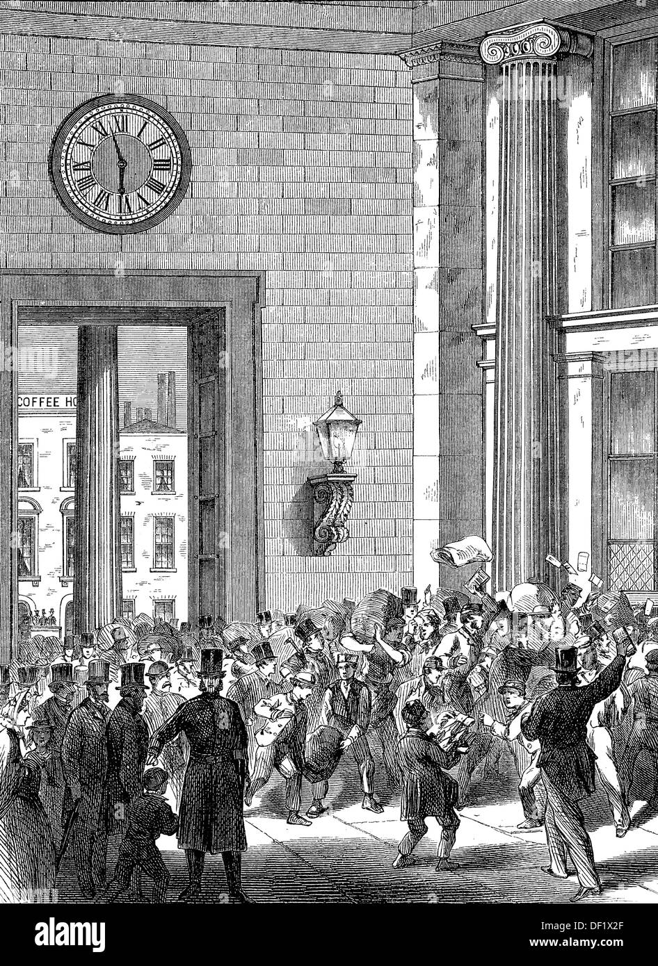 Post finale prima di Venerdì notte a Londra e la xilografia dal 1864 Foto Stock