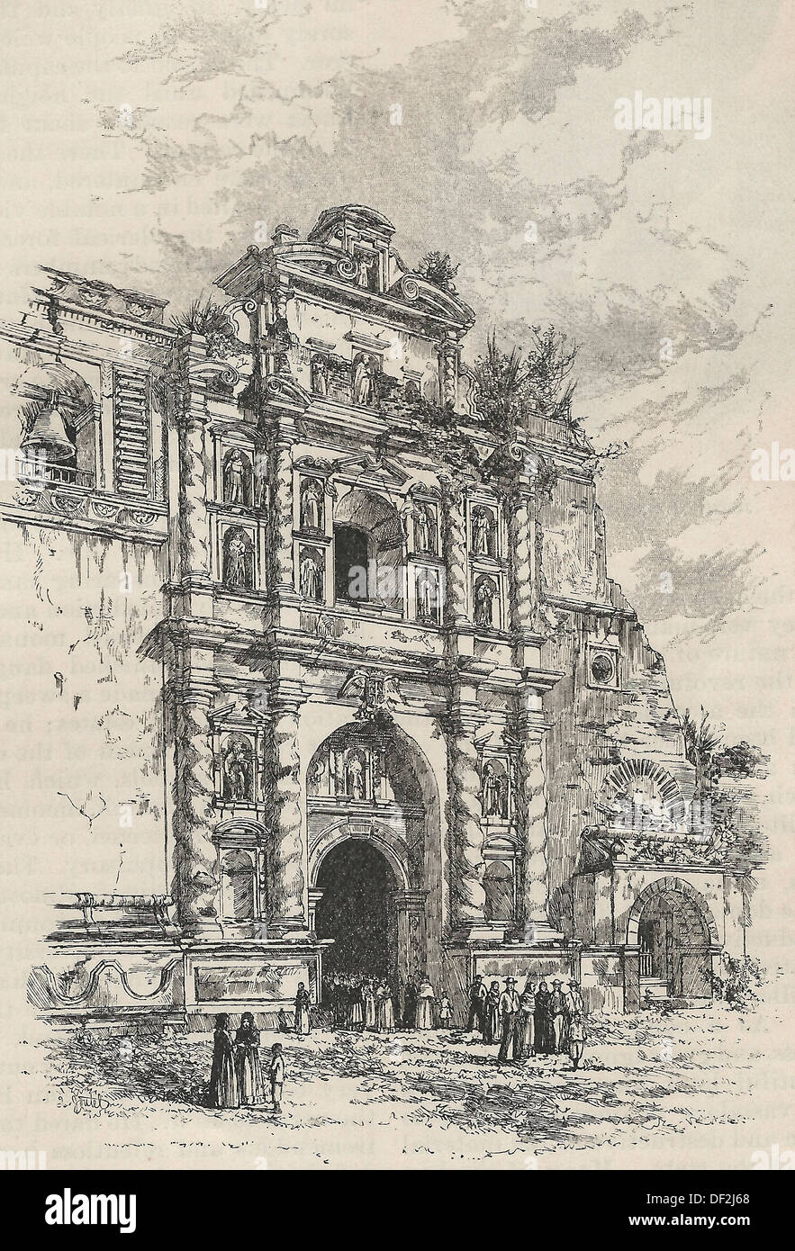 Chiesa di San Francesca, Guatemala La Antigua, circa 1885 Foto Stock