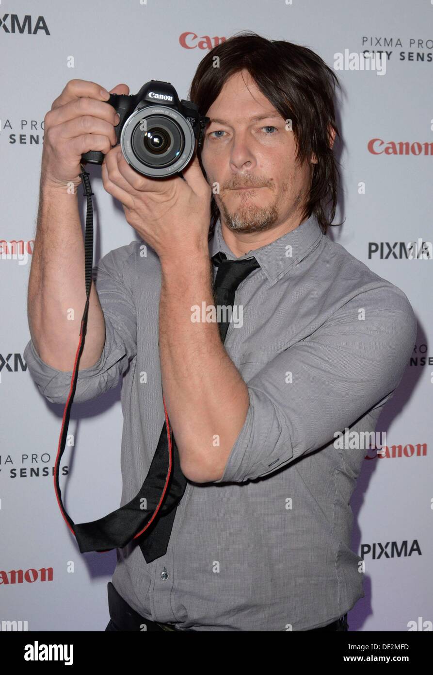 New York, NY. 26 Sep, 2013. Norman Reedus presso gli arrivi per Canon PIXMA Pro rileva città Galleria Interattiva Launch Party, 404 NYC, New York, NY Settembre 26, 2013. Credito: Derek Storm/Everett raccolta/Alamy Live News Foto Stock