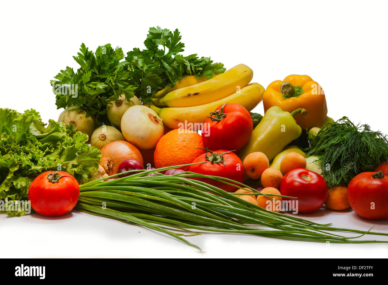 Gruppo di frutta e verdura Foto Stock