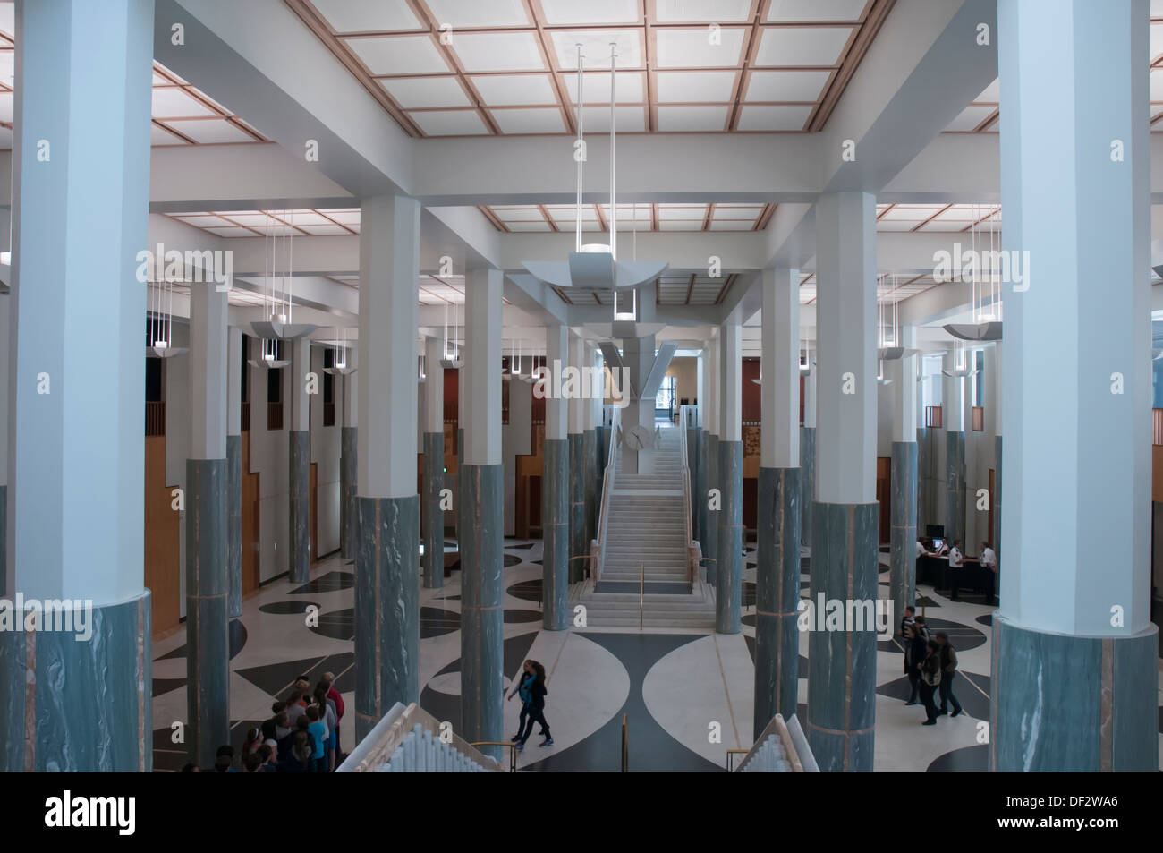 Foyer in marmo di Casa del Parlamento a Canberra, Australia Foto Stock