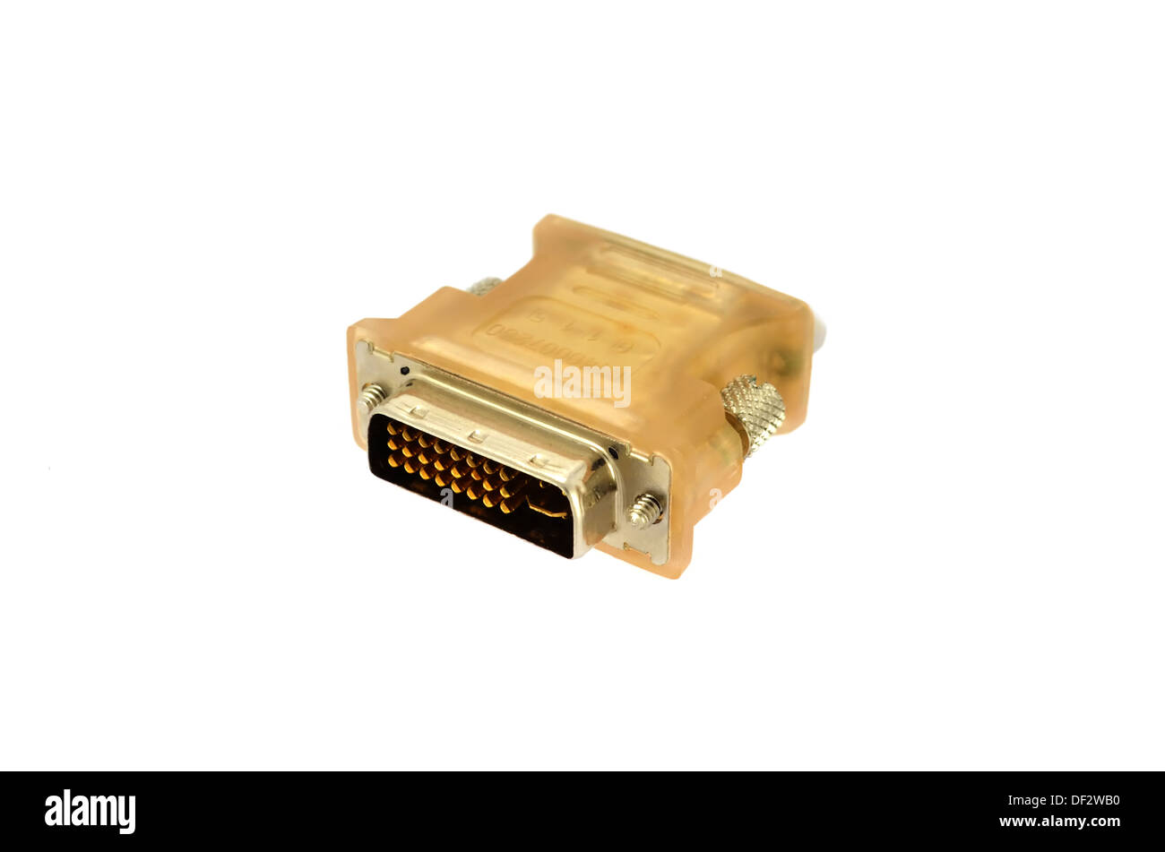 Spina D-Sub adattatore presa sul monitor di un computer Foto Stock