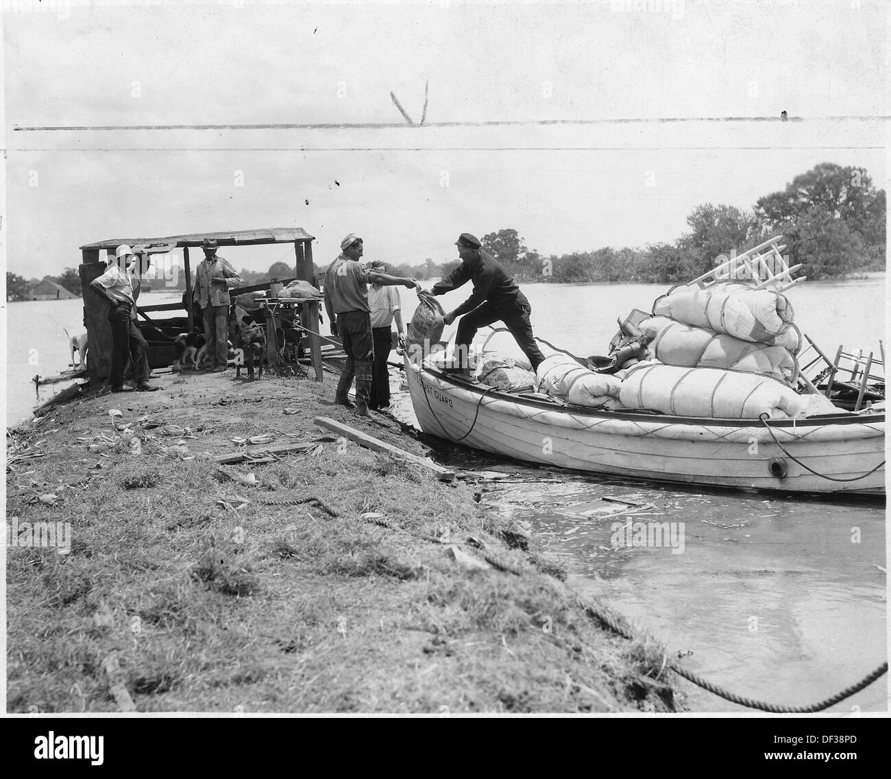 Fotografia aerea di flood, non identificato tratto di basso Mississippi. 285971 Foto Stock