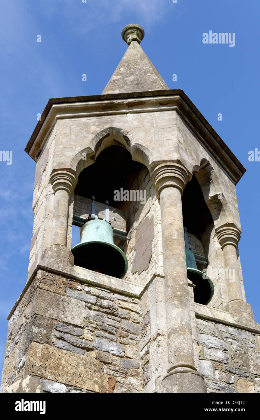 Bell Tower, St Swintin Church, Thorley, Isle of Wight, Inghilterra, Regno Unito, GB. Foto Stock