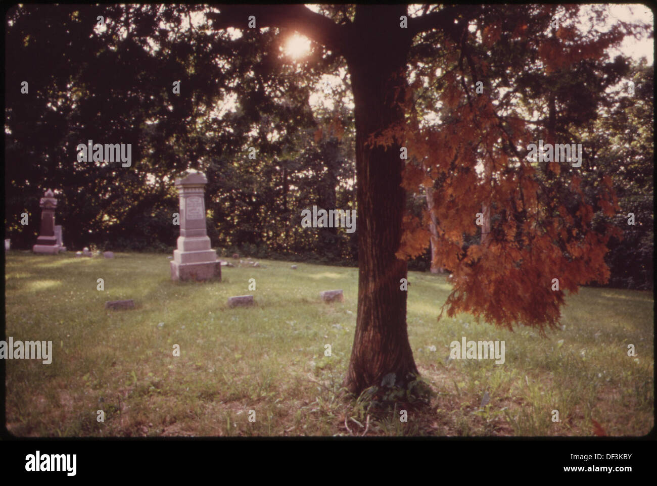 Questa immagine mostra un cimitero situato nel Jubilee Park, catturandone il significato storico come luogo di riposo all'interno di uno spazio pubblico, illustrando la funzione e l'importanza storica del parco. Foto Stock