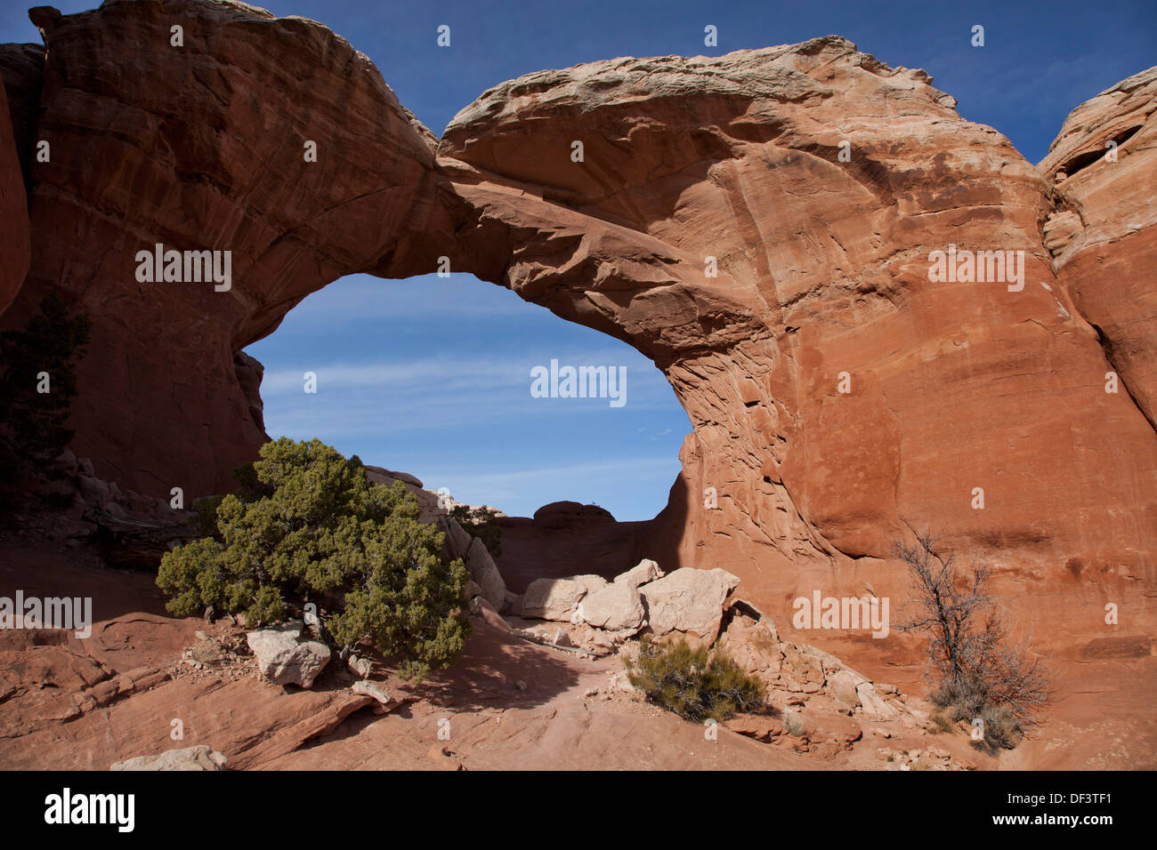 Arco spezzato in Arches National Park nello Utah. Foto Stock