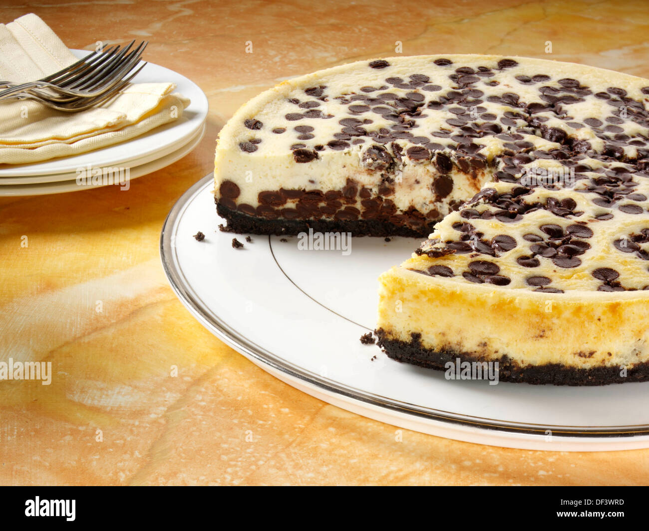 Chocolate Chip cheesecake Foto Stock