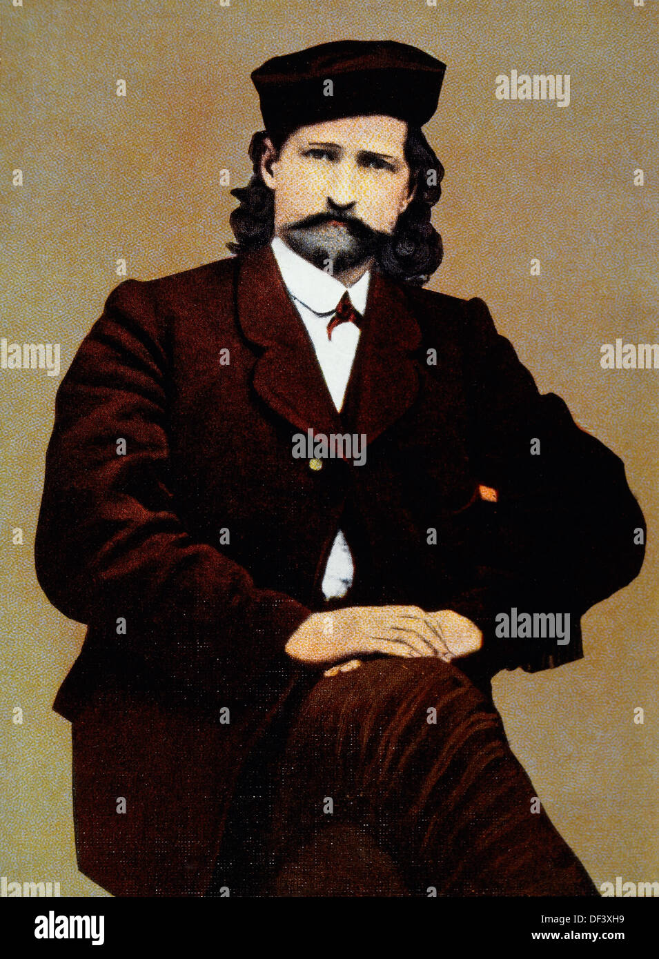 James Butler 'Wild Bill Hickok (1837-1876), Ritratto, Hand-Colored fotografia, 1873 Foto Stock