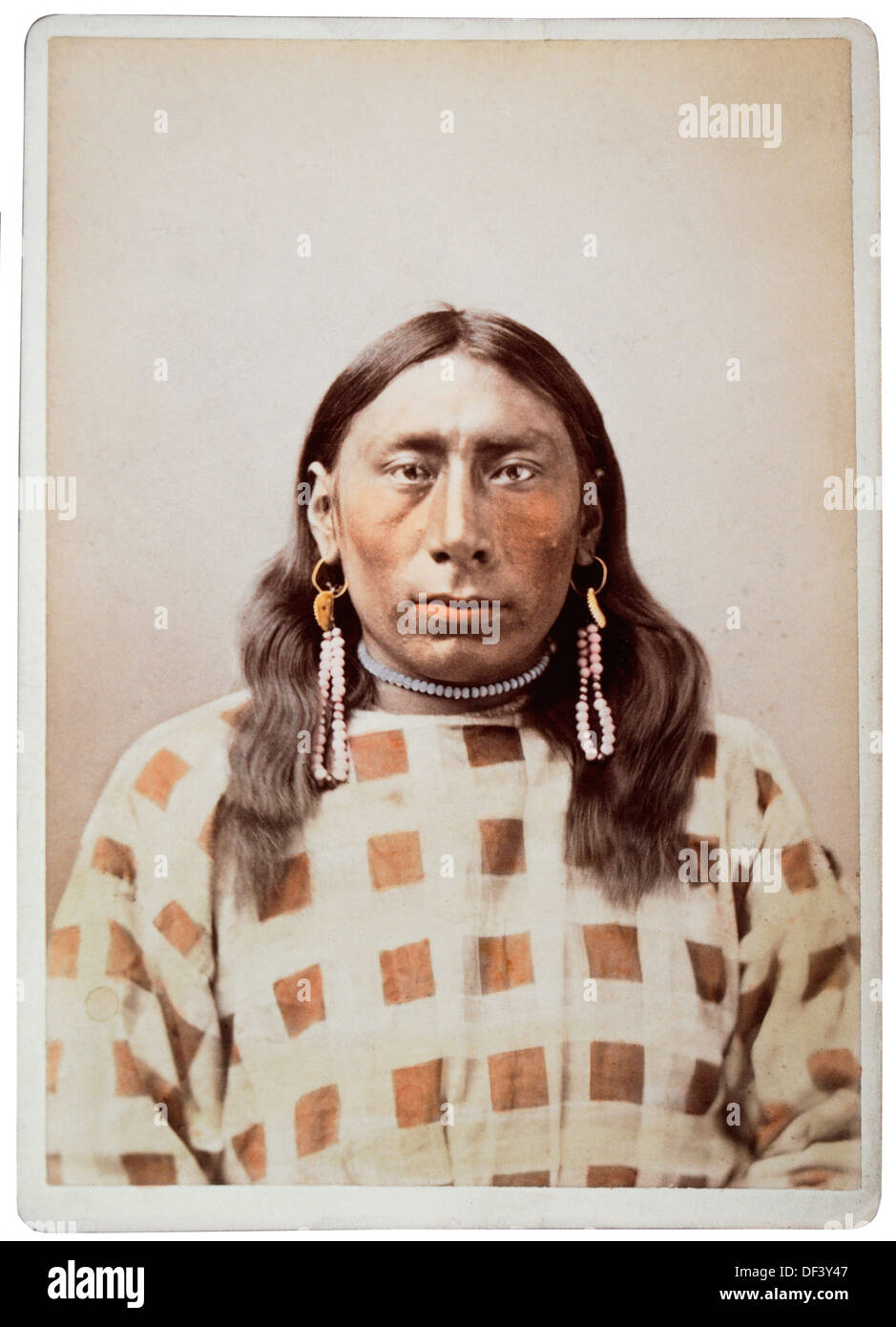 Jessie ferro Bull, nativi americani, Ritratto, Hand-Colored fotografia, 1882 Foto Stock