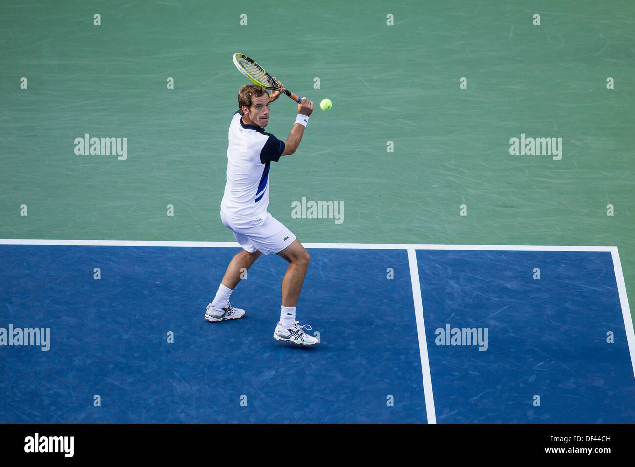 Richard Gasquet (FRA) competere in semifinale al 2013 US Open Tennis Championships Foto Stock