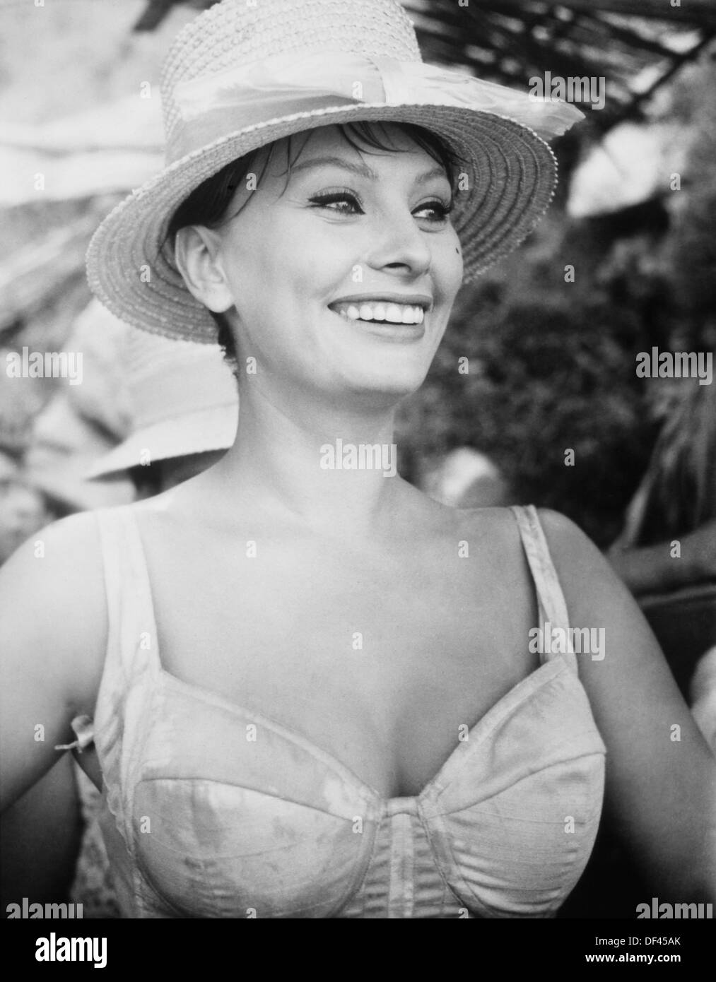 Sophia Loren, sul set del film "ha cominciato a Napoli", Paramount Pictures, 1960 Foto Stock