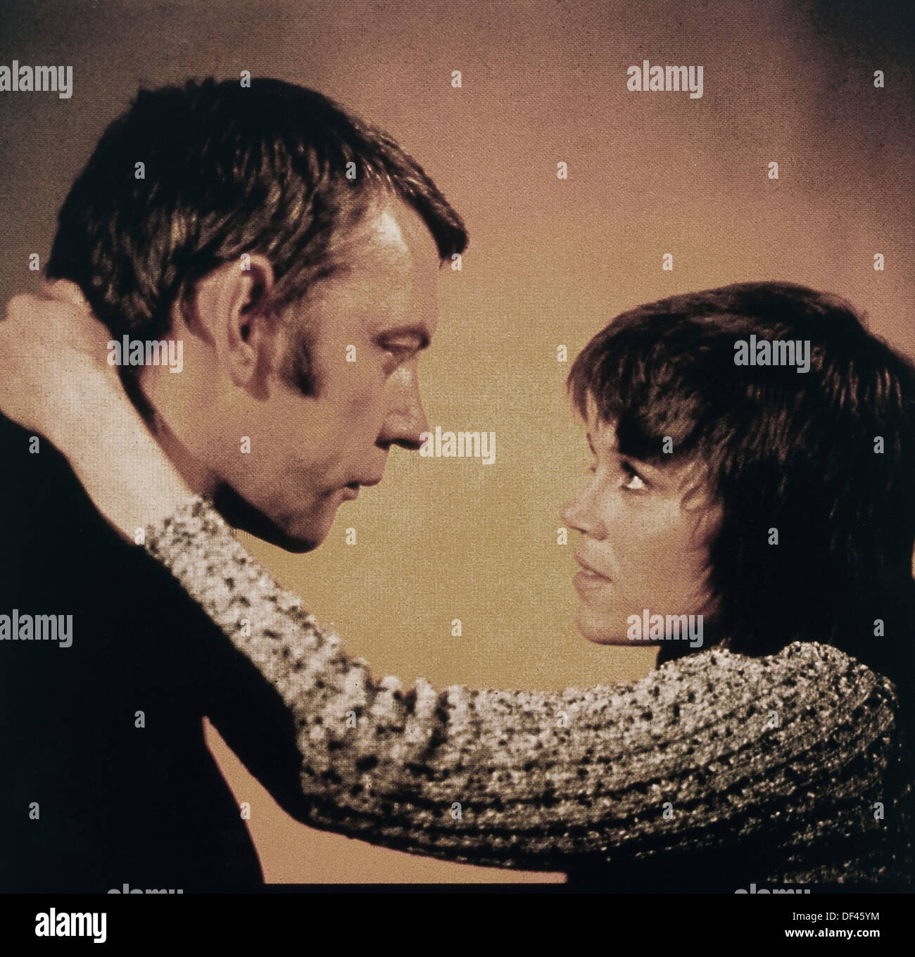 Jane Fonda e Donald Sutherland, On-Set del film "Klute', 1971 Foto Stock