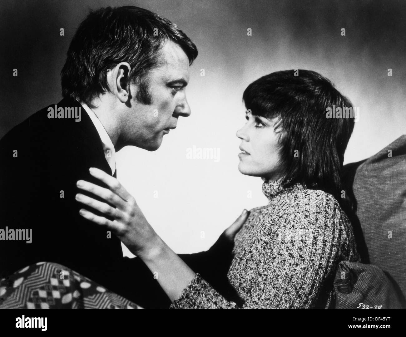 Jane Fonda e Donald Sutherland, On-Set del film "Klute', 1971 Foto Stock
