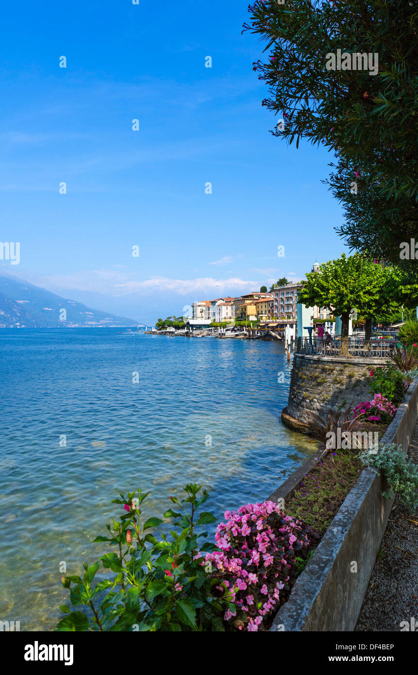 Il lago di Como. Il lungolago di Bellagio, laghi italiani, Lombardia, Italia Foto Stock