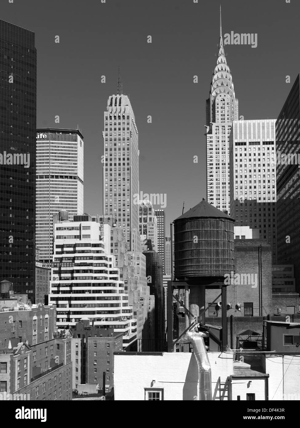 Chrysler Building e lo skyline di New York City, Stati Uniti d'America Foto Stock