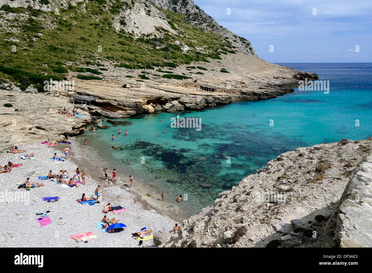 Spiaggia Cala Figuera. La penisola di Formentor. Isola di Maiorca. Spagna Foto Stock