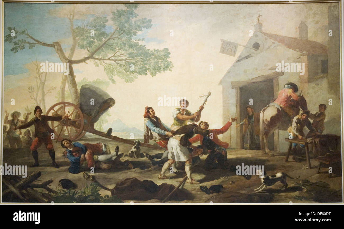 Il litigio nella nuova taverna. 1777. Francisco de Goya. Il Museo del  Prado. Madrid. Spagna Foto stock - Alamy