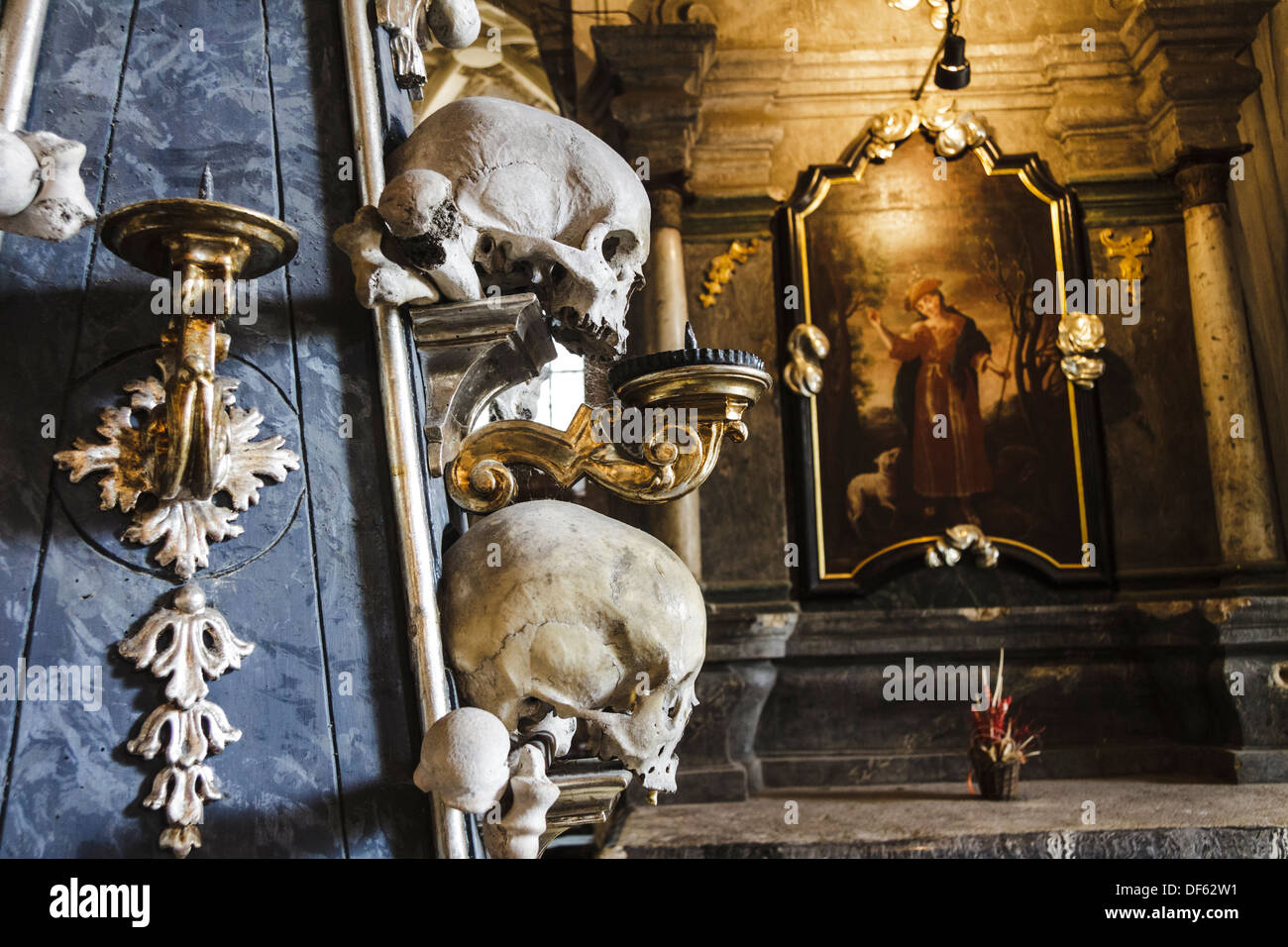 Sedlec ossario, Kutna Hora, Repubblica Ceca Foto Stock