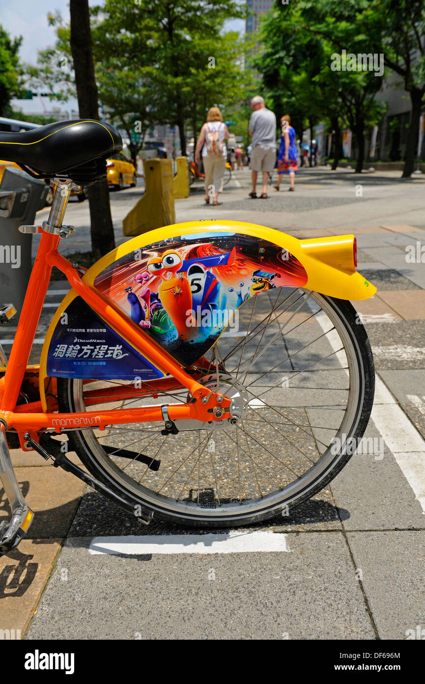 Moto o ciclo per il noleggio in Taiwan città capitale Taipei Foto Stock