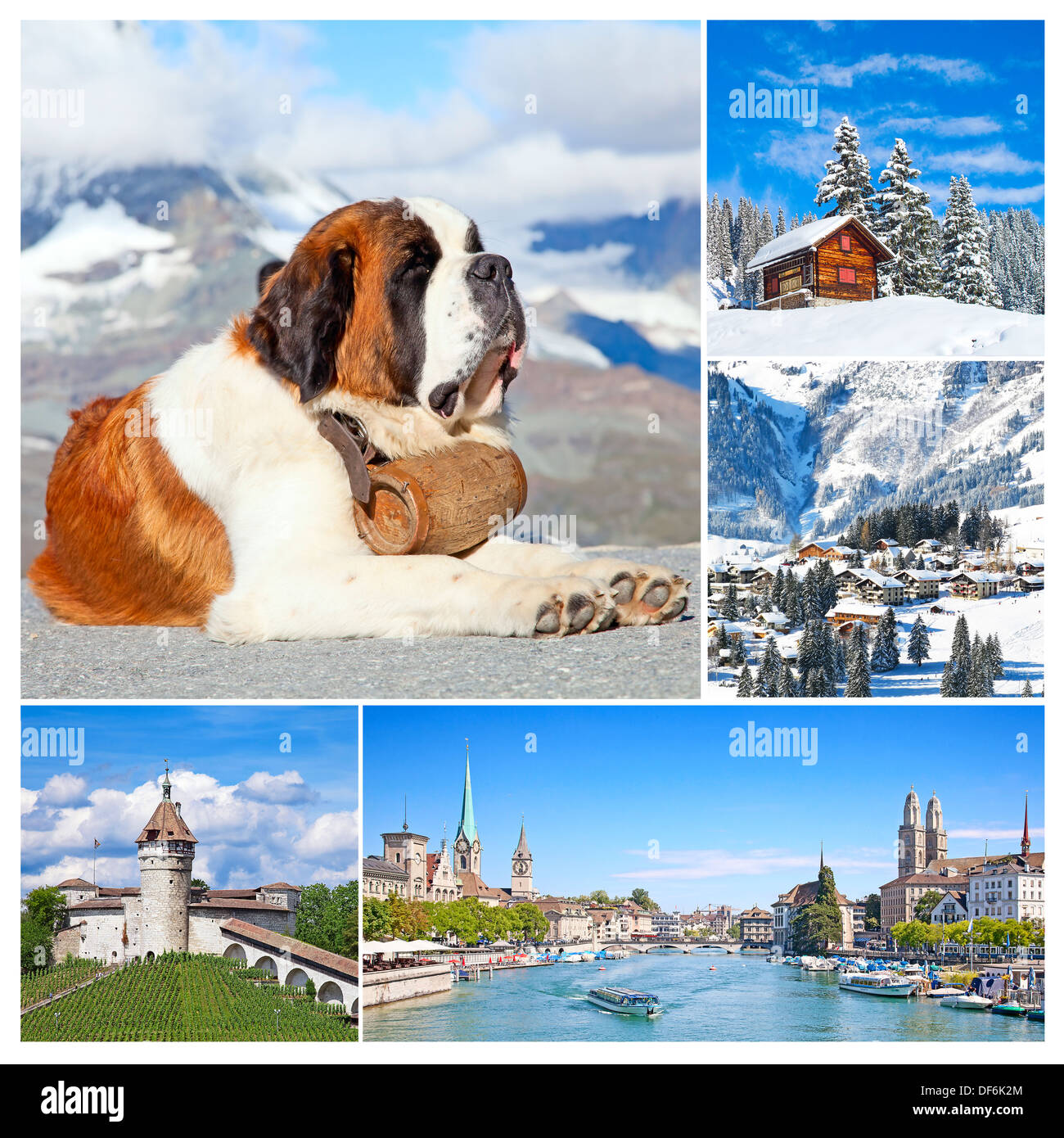 Collage fatto di foto della Svizzera Foto Stock