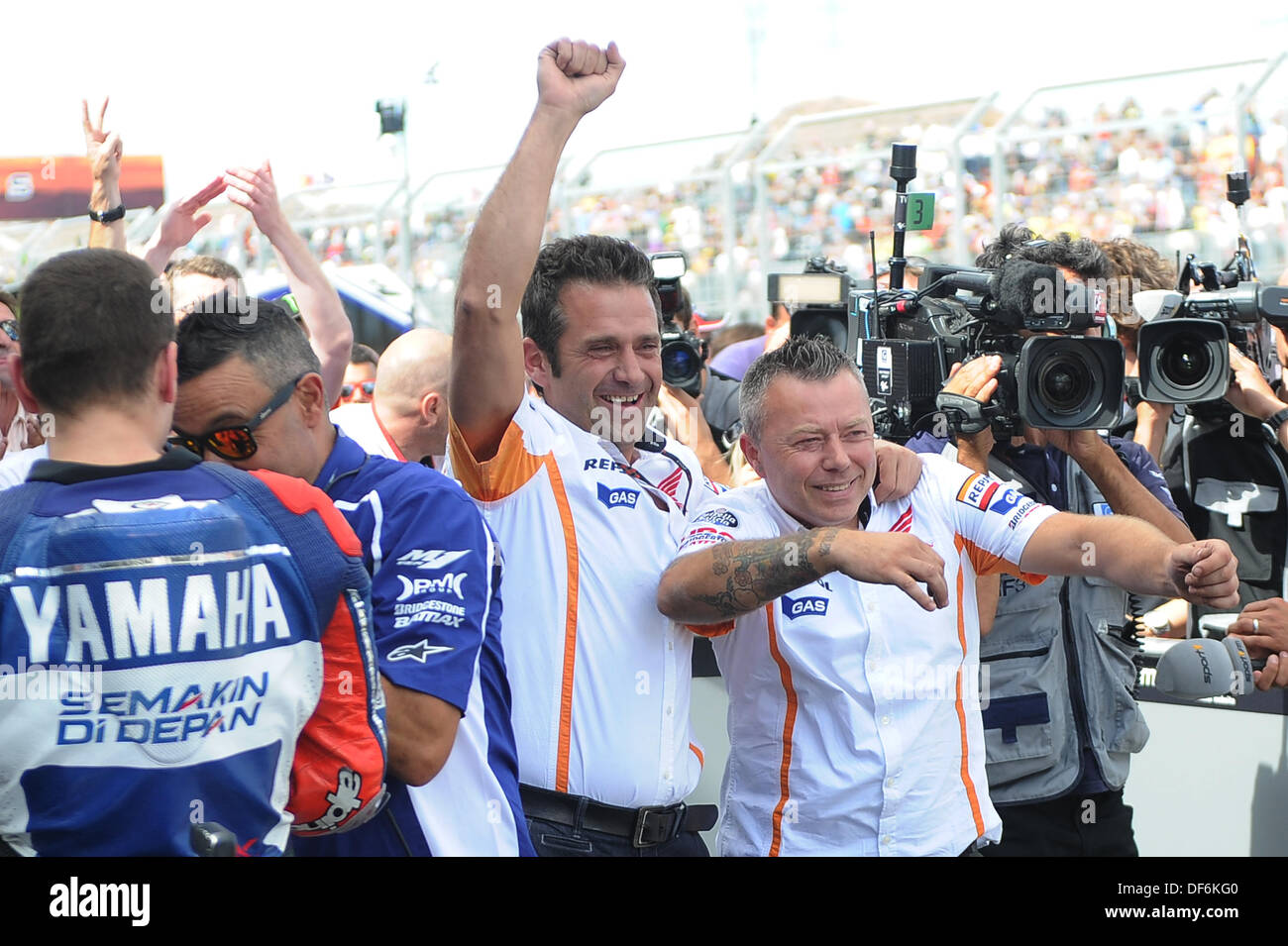 Alcaniz, Spagna. 29 settembre 2013.Marc Marquez del team ha celebrato theyr pilota al Motorland Aragon Credito: Gaetano Piazzolla/Alamy Live News Foto Stock