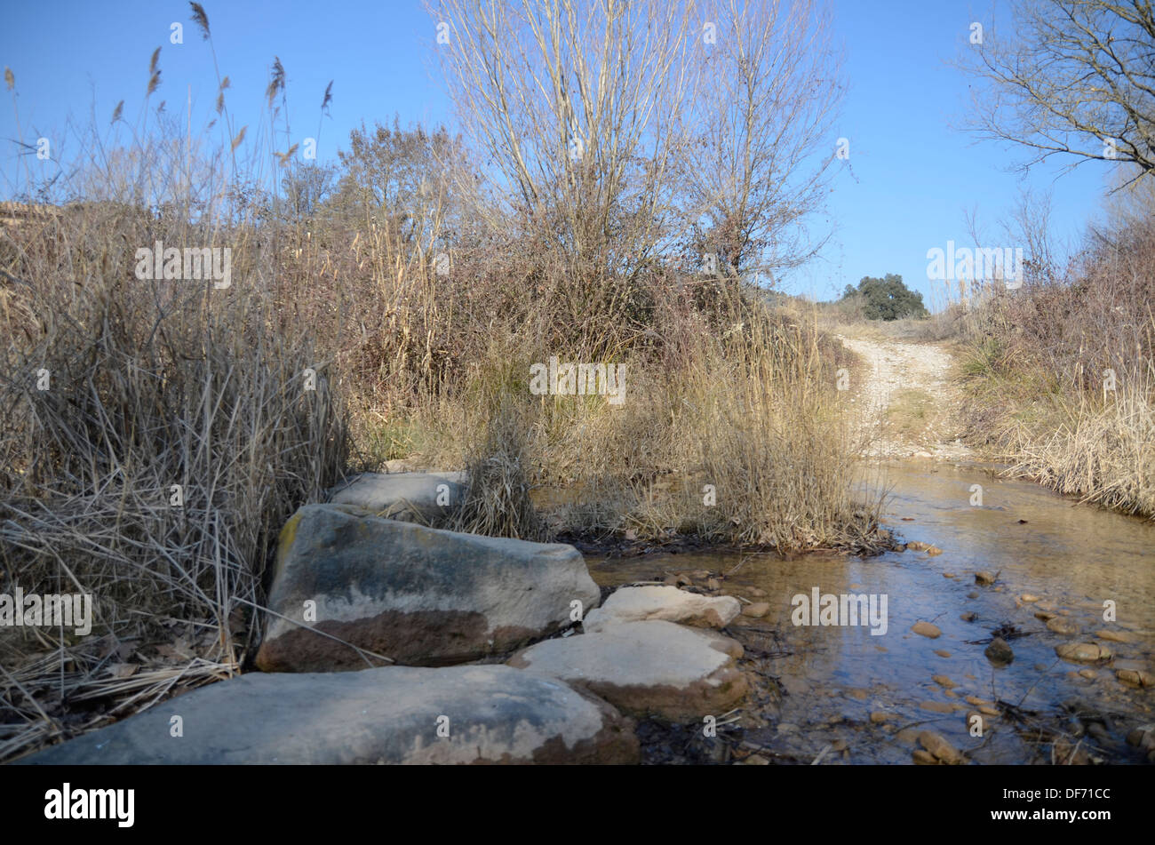 Inverno, pietra, fiume, raffreddare, stream, creek, Beck, ruscello, runnel, runlet, paesaggio Foto Stock