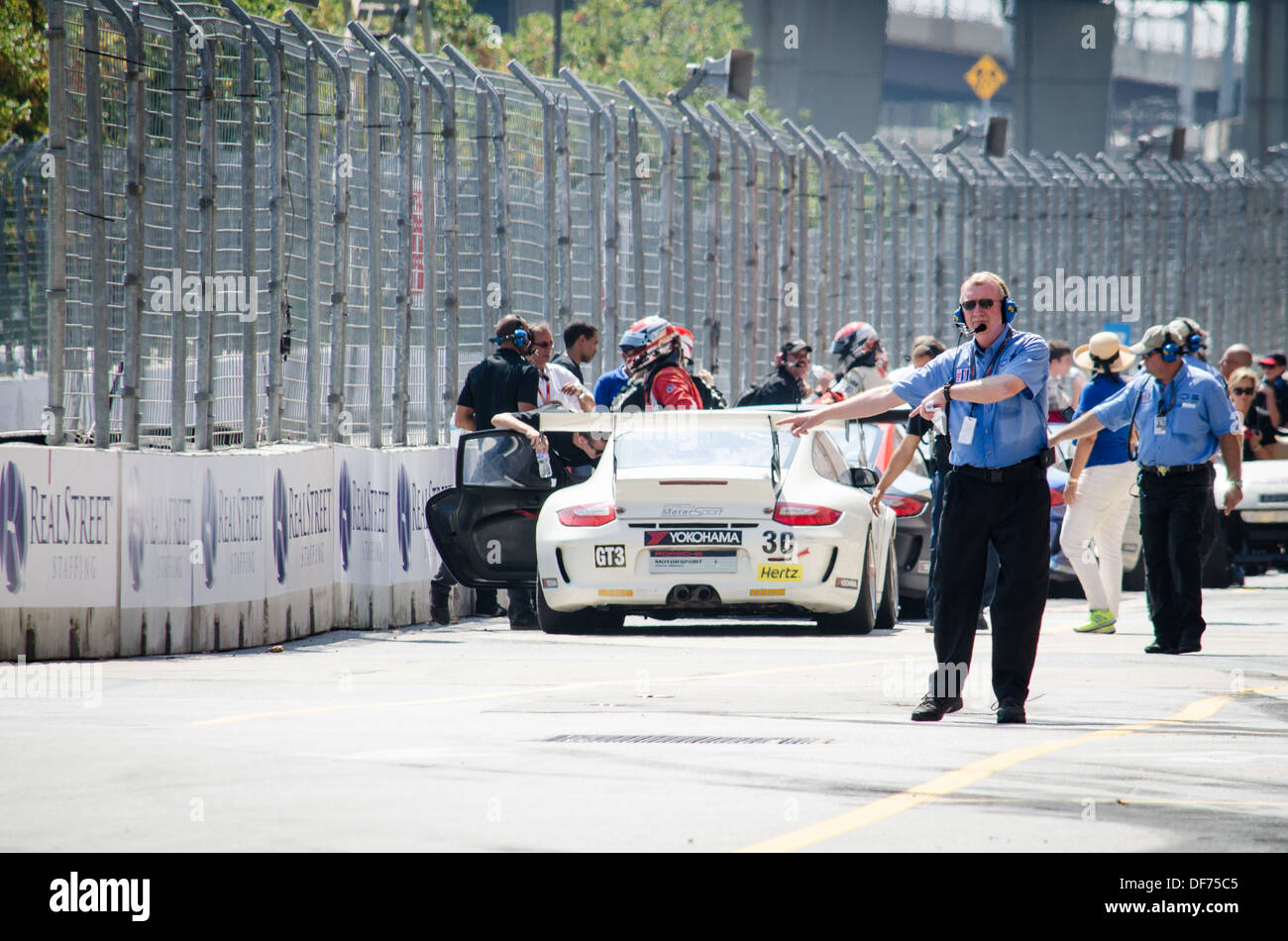 Pit Lane di Baltimore GT3 in gara nell'Imsa Challenge Cup Foto Stock