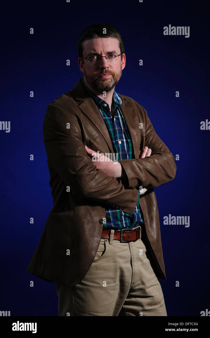 Liam McIlvanney, scrittore scozzese, partecipando al Edinburgh International Book Festival, mercoledì 14 agosto 2013. Foto Stock
