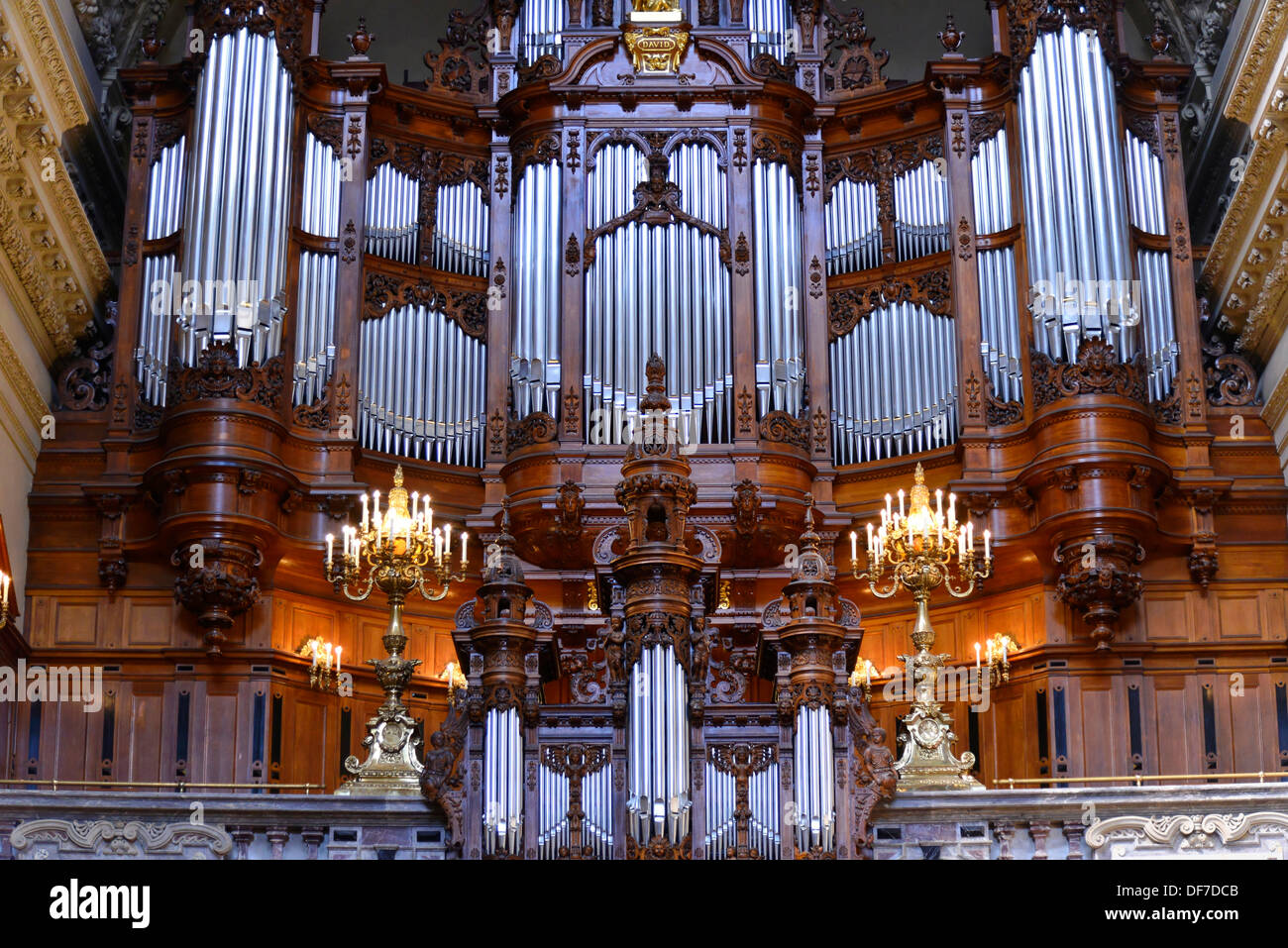 Cattedrale di Berlino, organo, dichiarato patrimonio culturale mondiale dall'UNESCO, Berlin, Berlin, Germania Foto Stock