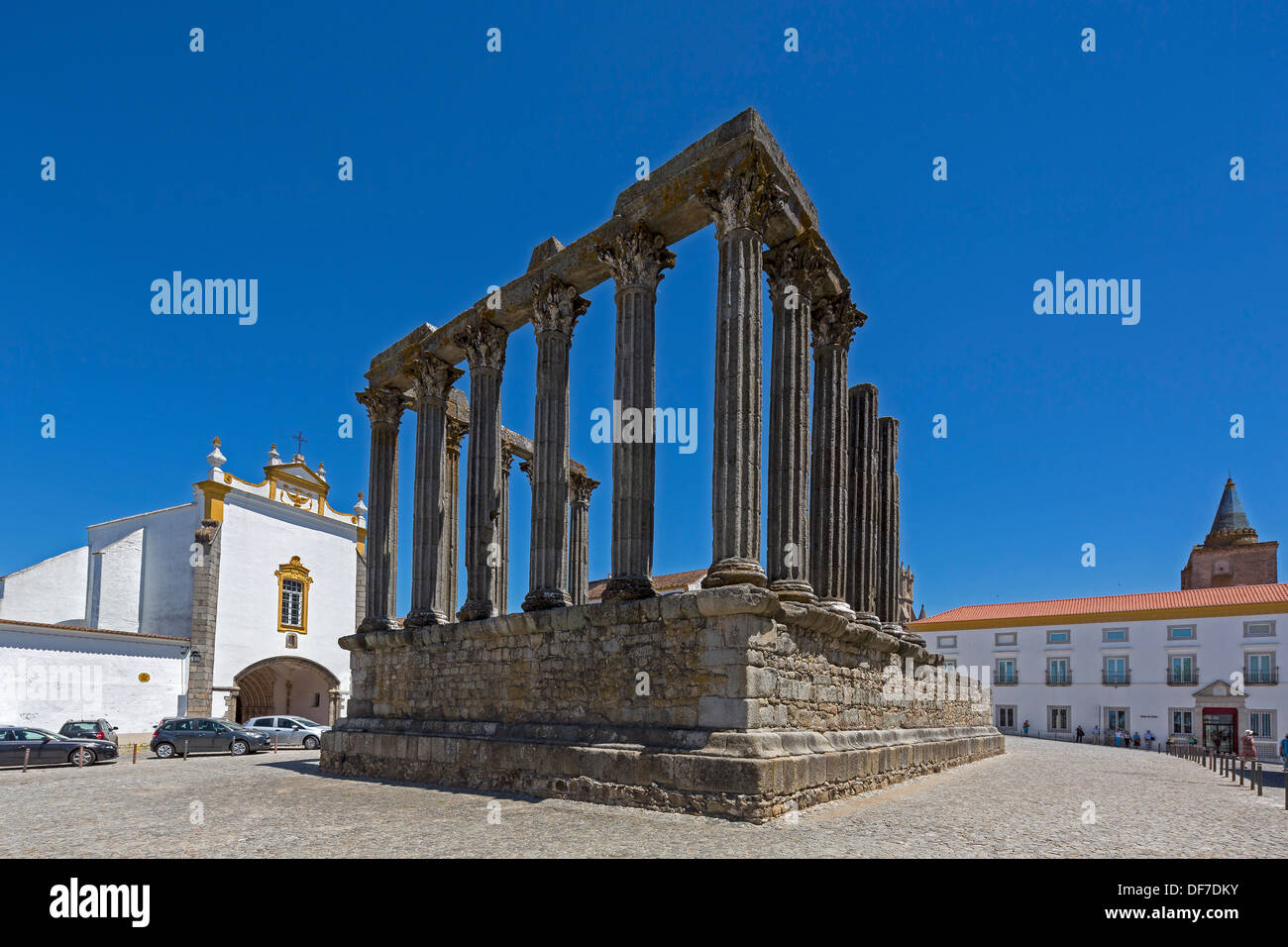 Il Tempio di Diana, Évora, distretto di Évora, Portogallo Foto Stock