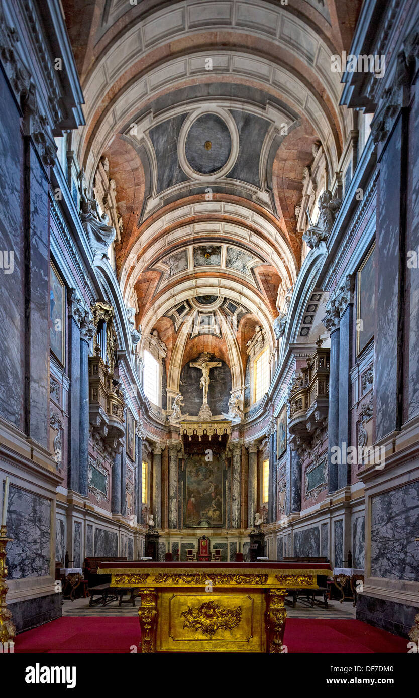 Navata della Basilica Cattedrale Sé de Nossa Senhora da Assunção, Catedral de Évora, Évora, distretto di Évora, Portogallo Foto Stock