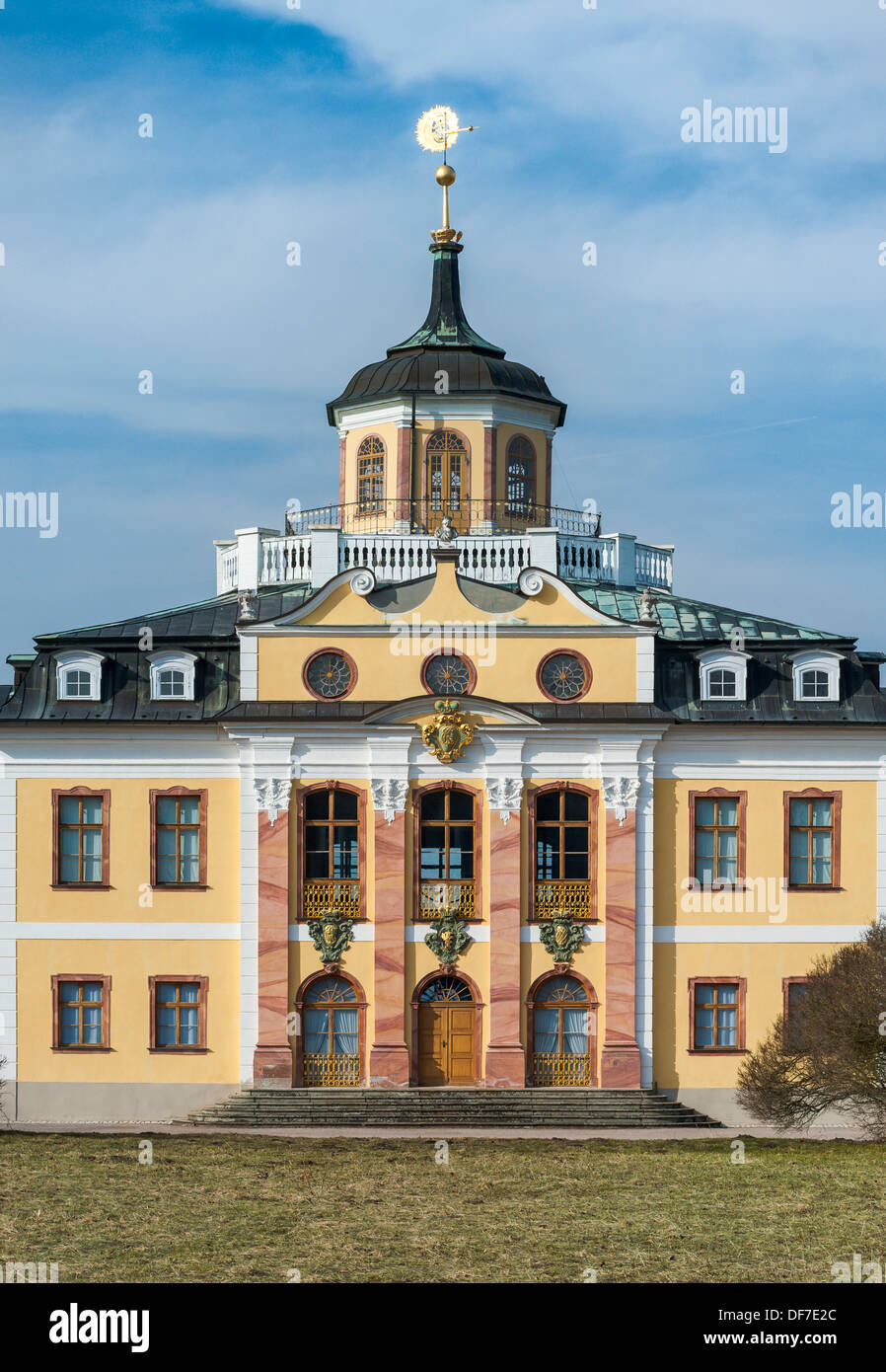 Schloss Belvedere Palace, dichiarato patrimonio culturale mondiale dall'UNESCO, sezione mediana, Weimar, Turingia, Germania Foto Stock